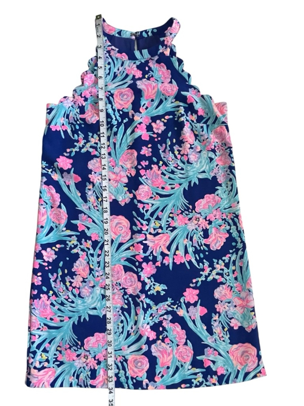 Lilly Pulitzer Tabby Shift Mini Dress Toucan Party Corsica Blue, Scallops XS - Picture 8 of 10